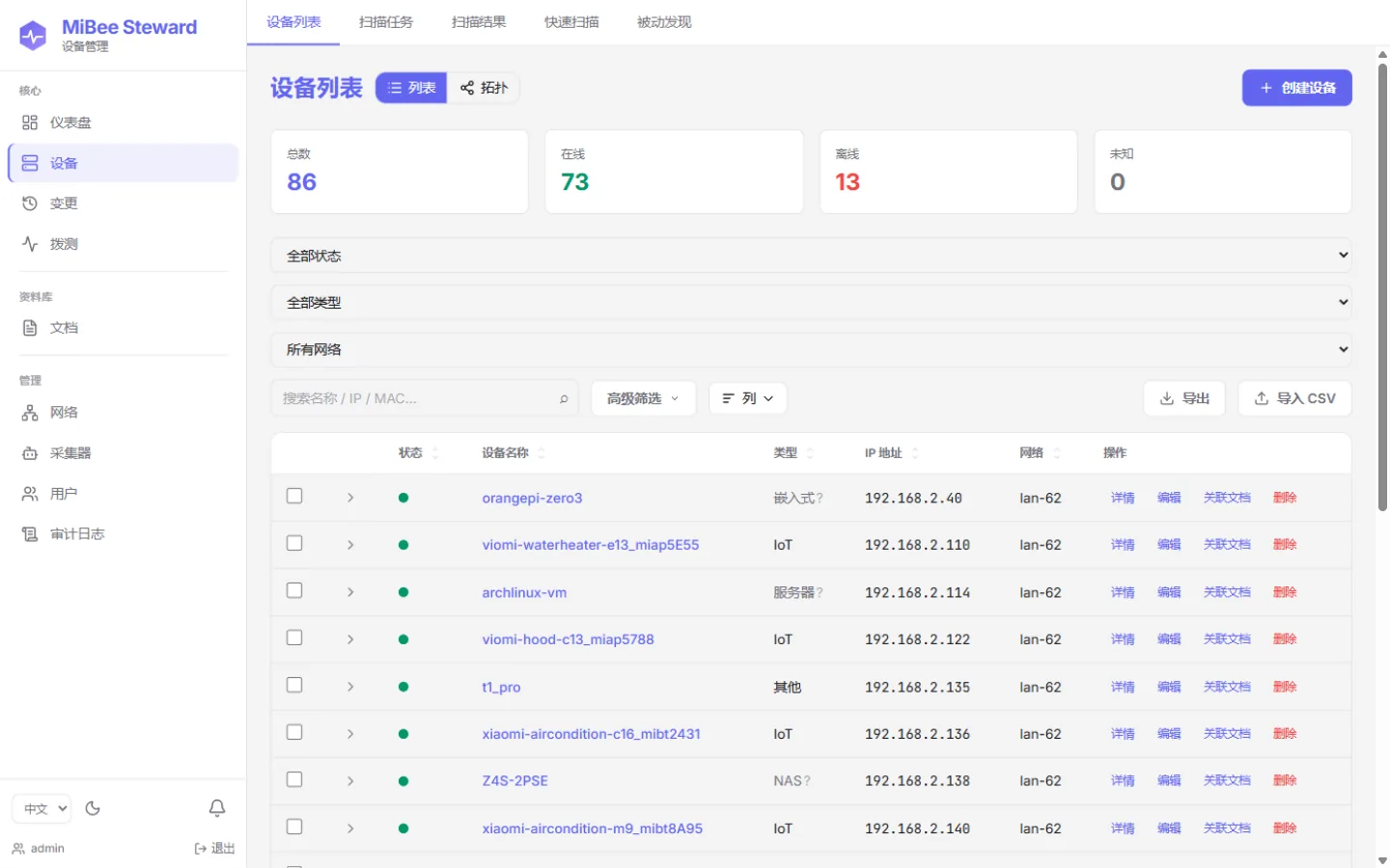设备列表